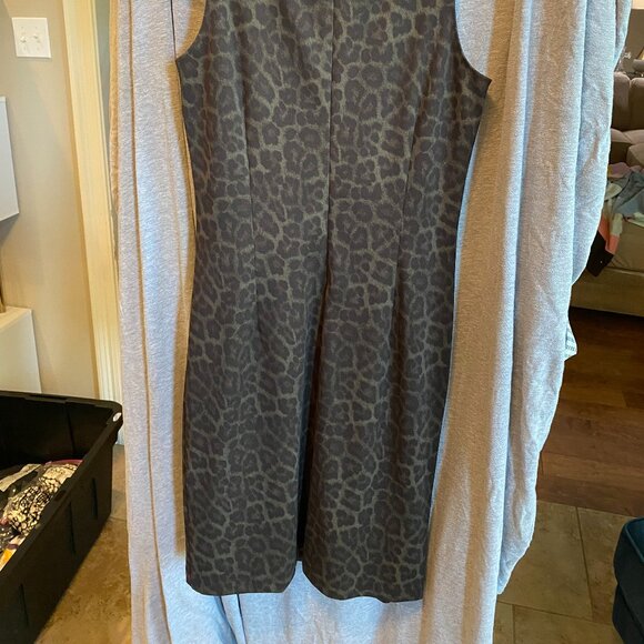 MICHAEL KORS Brown & Beige Print Leather Strap Buckle Dress XS - Picture 8 of 9